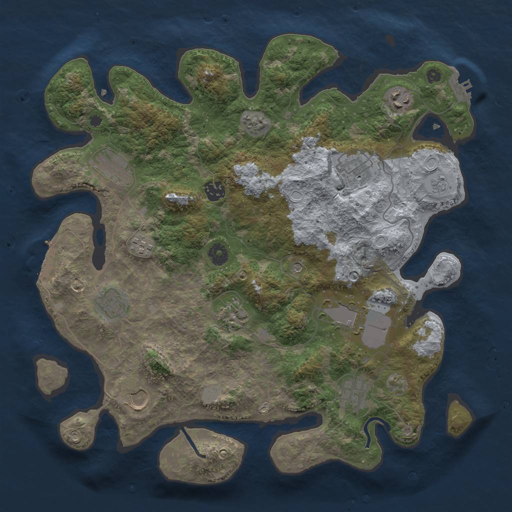 Rust Map: Procedural Map, Size: 3700, Seed: 792899700, 19 Monuments