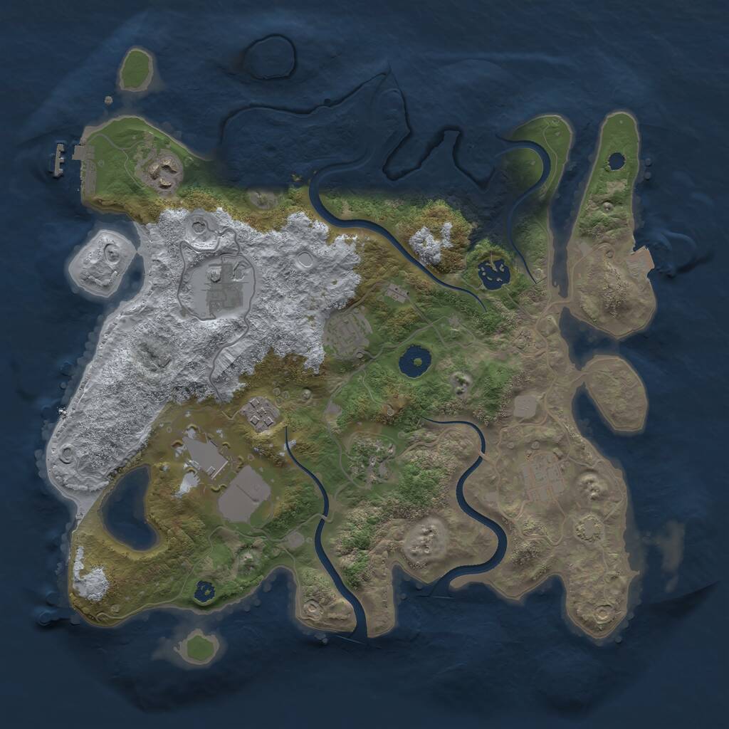 Rust Map: Procedural Map, Size: 3500, Seed: 220946834, 12 Monuments