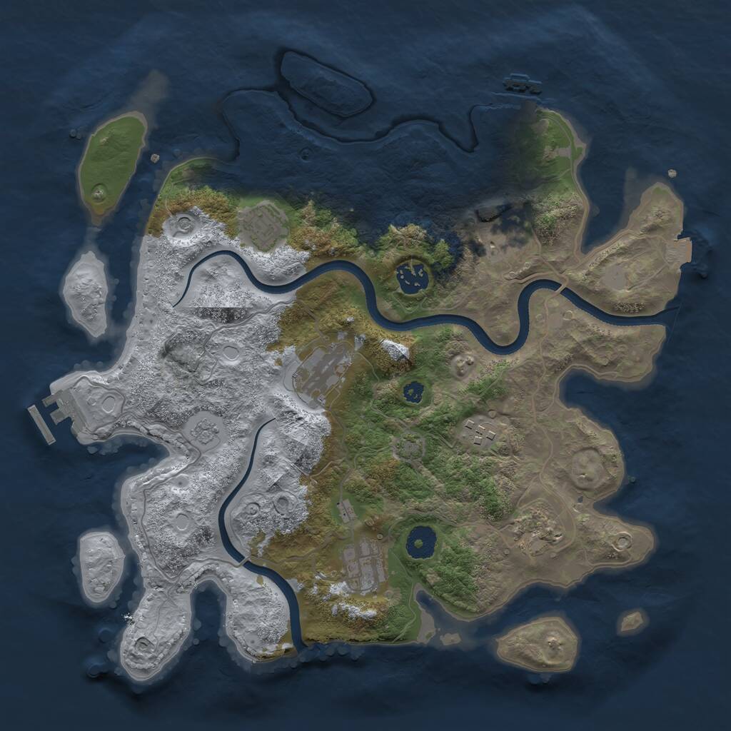 Rust Map: Procedural Map, Size: 3450, Seed: 17777, 13 Monuments