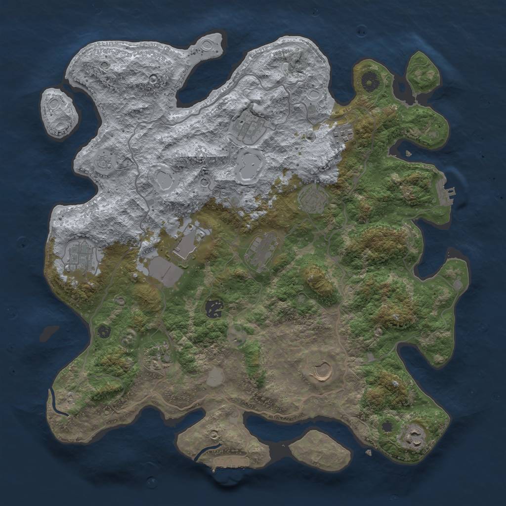 Rust Map: Procedural Map, Size: 4000, Seed: 10672, 19 Monuments
