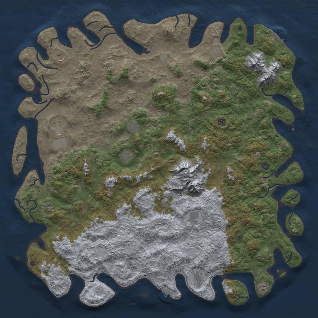 Rust Map: Procedural Map, Size: 6000, Seed: 1548997873, 20 Monuments