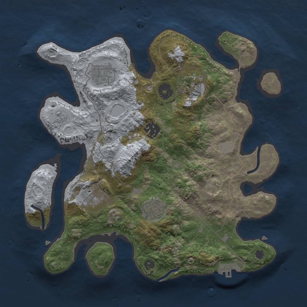 Rust Map: Procedural Map, Size: 3000, Seed: 1525597684, 13 Monuments