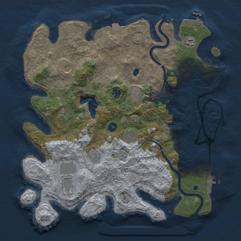 Rust Map: Procedural Map, Size: 4000, Seed: 2055713702, 15 Monuments