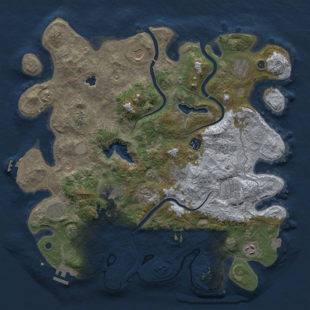 Rust Map: Procedural Map, Size: 4000, Seed: 691196854, 16 Monuments
