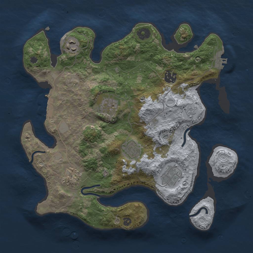 Rust Map: Procedural Map, Size: 3000, Seed: 251286, 15 Monuments