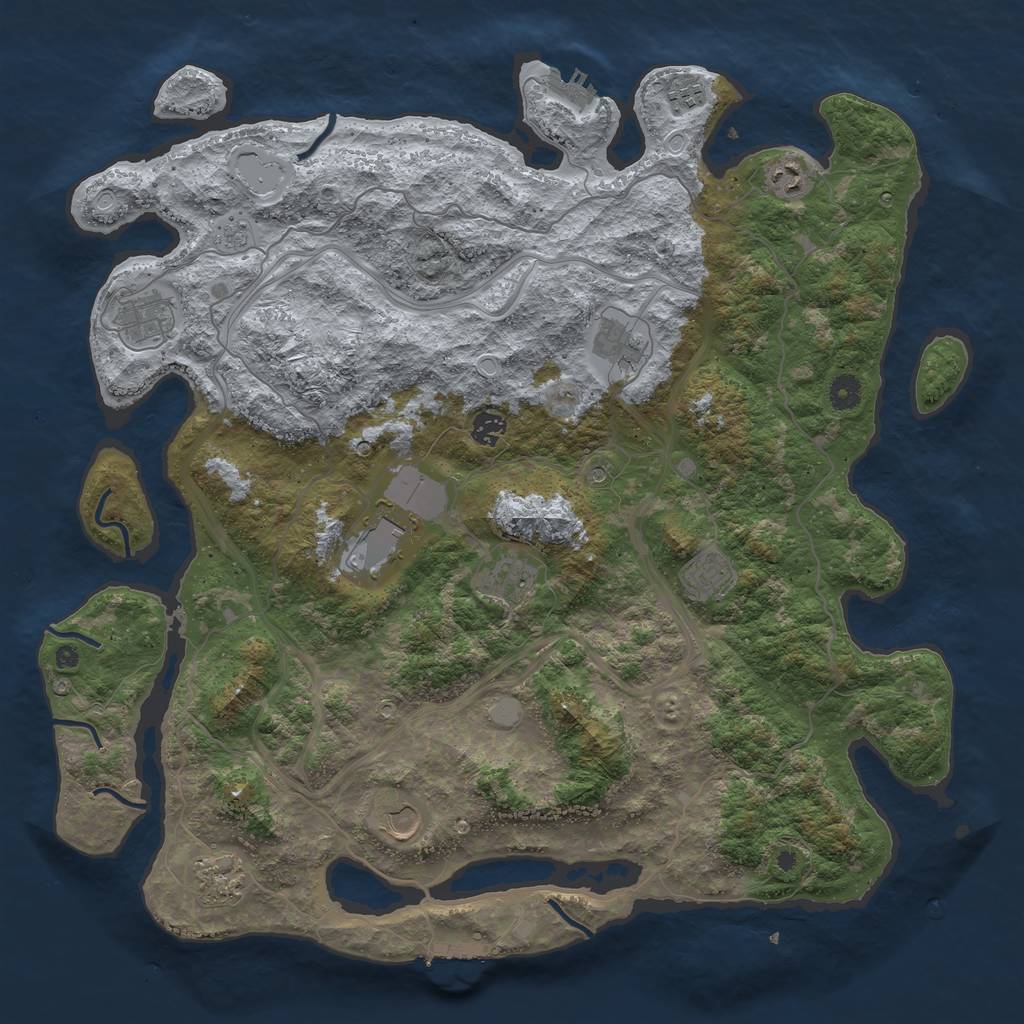 Rust Map: Procedural Map, Size: 4500, Seed: 73779375, 19 Monuments