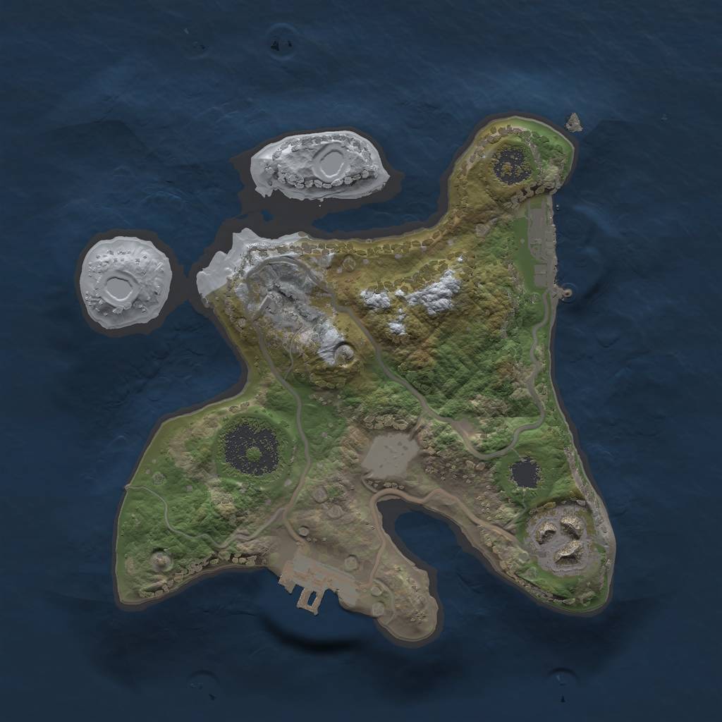 Rust Map: Procedural Map, Size: 2000, Seed: 1466310835, 8 Monuments