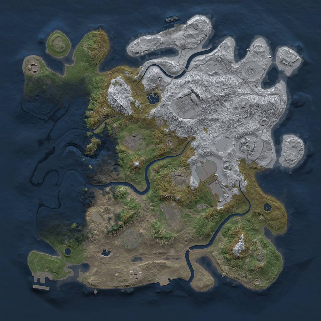 Rust Map: Procedural Map, Size: 4000, Seed: 1022111235, 15 Monuments