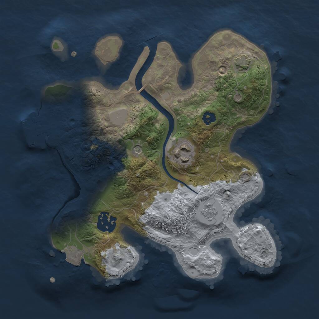 Rust Map: Procedural Map, Size: 2400, Seed: 587511713, 7 Monuments
