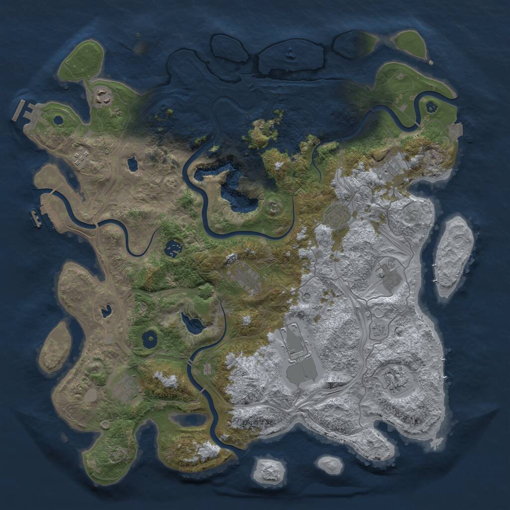 Rust Map: Procedural Map, Size: 4500, Seed: 14213412, 16 Monuments