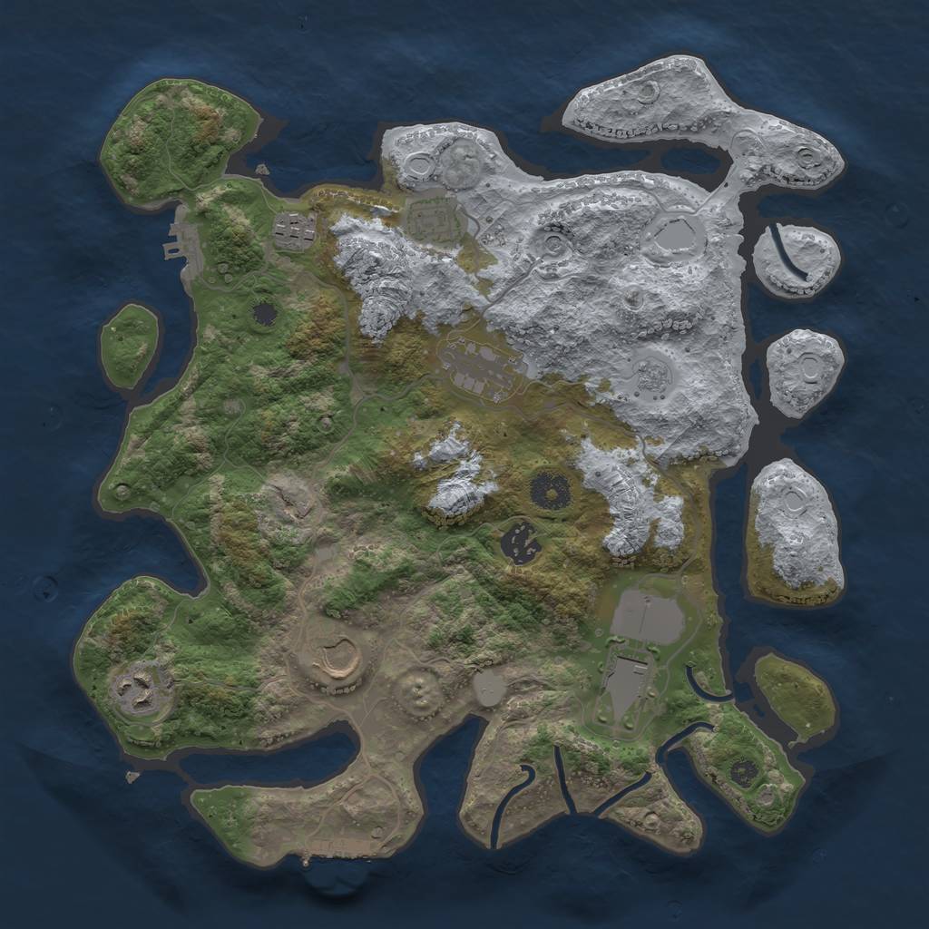 Rust Map: Procedural Map, Size: 3500, Seed: 8291607, 16 Monuments