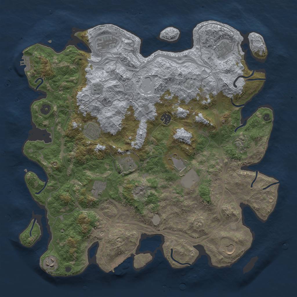 Rust Map: Procedural Map, Size: 4250, Seed: 951439032, 20 Monuments