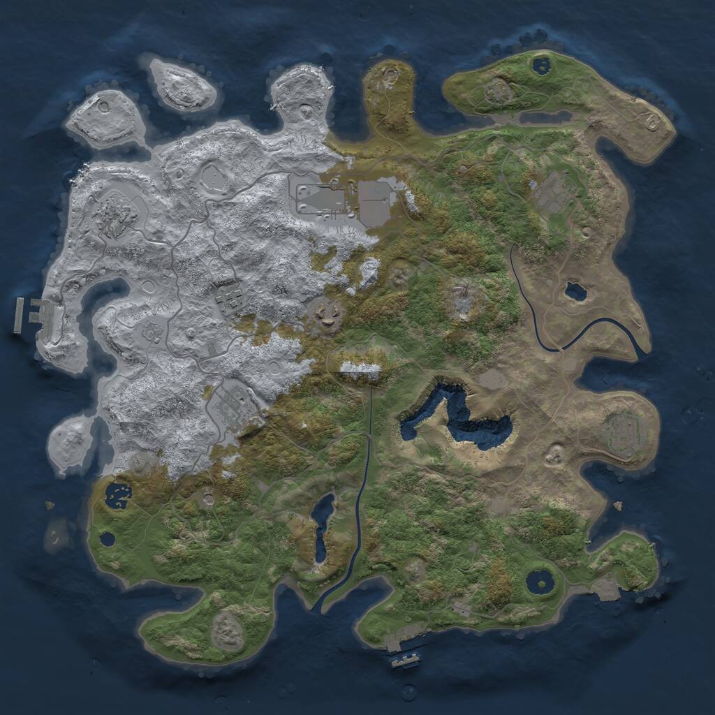 Rust Map: Procedural Map, Size: 4000, Seed: 284935083, 14 Monuments