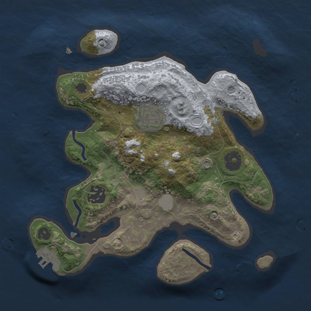 Rust Map: Procedural Map, Size: 2500, Seed: 5185, 8 Monuments