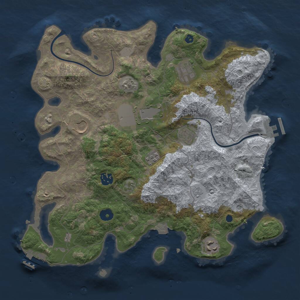 Rust Map: Procedural Map, Size: 3500, Seed: 237339897, 13 Monuments
