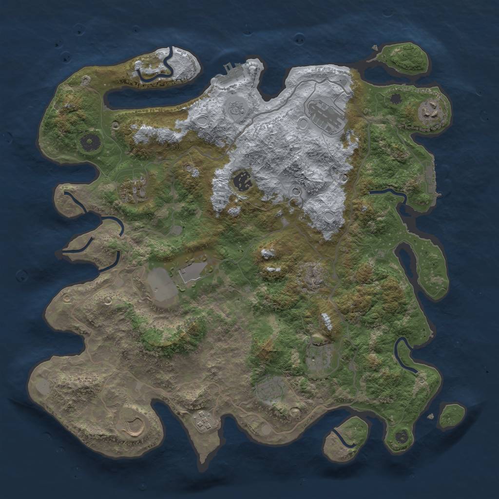 Rust Map: Procedural Map, Size: 4000, Seed: 222236450, 18 Monuments