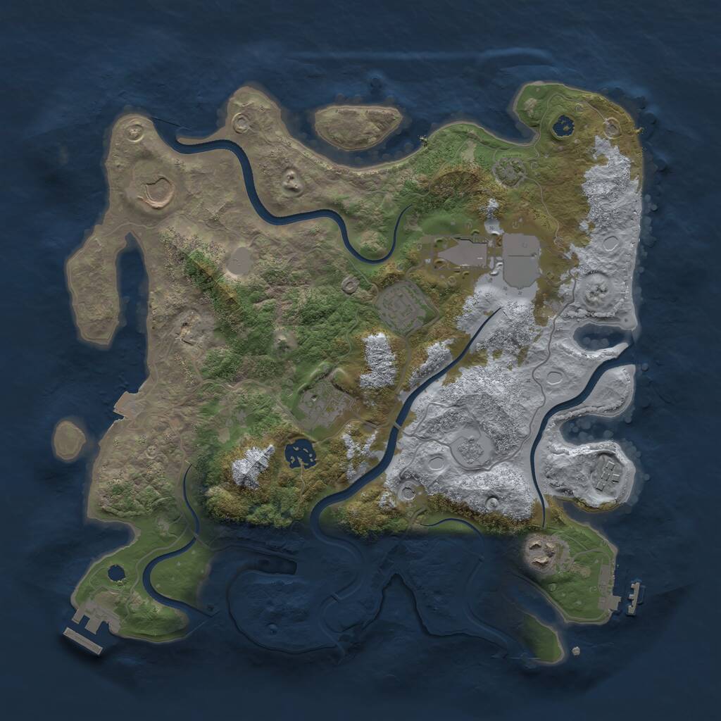 Rust Map: Procedural Map, Size: 3500, Seed: 50894289, 13 Monuments