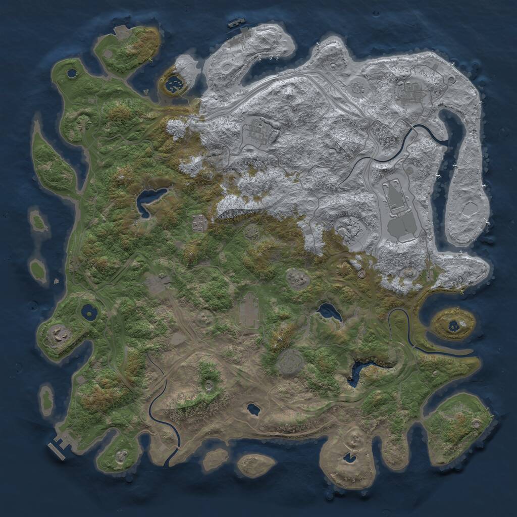 Rust Map: Procedural Map, Size: 4800, Seed: 50520772, 16 Monuments