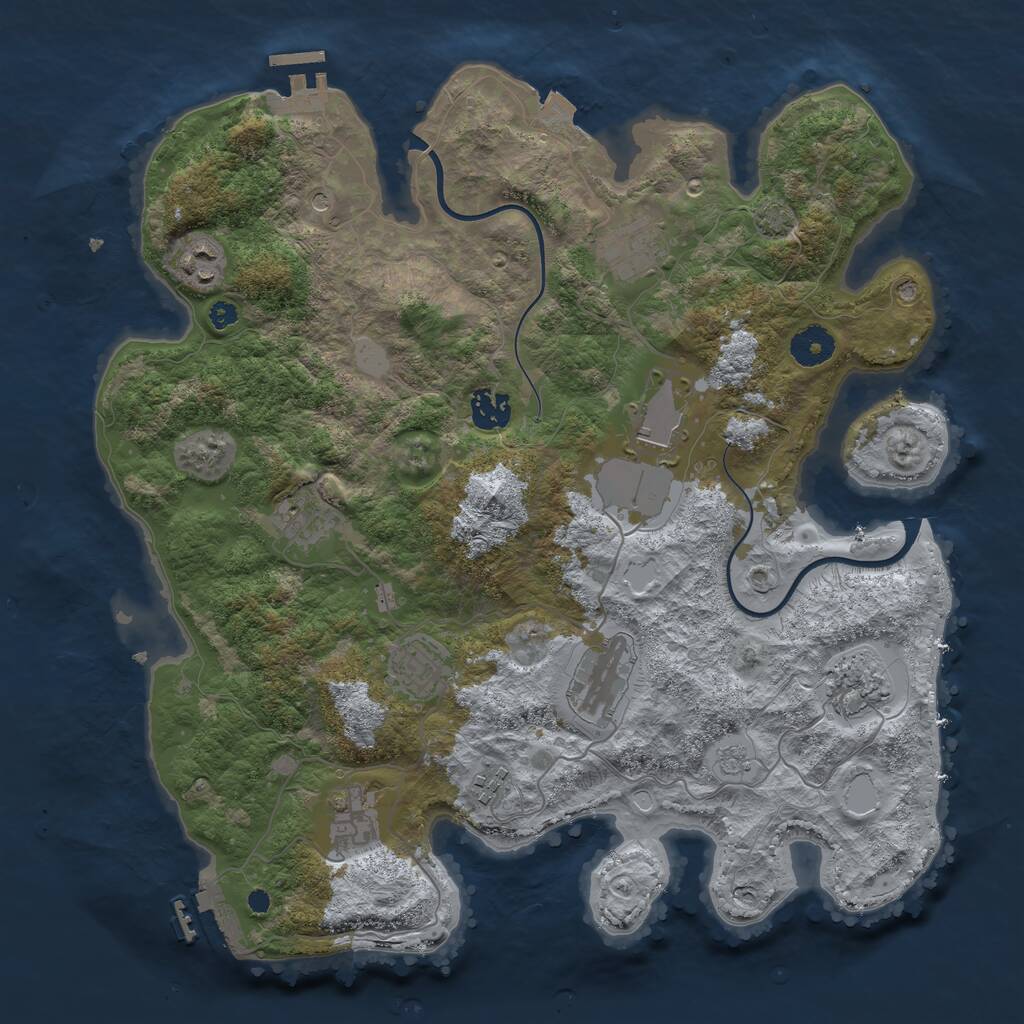 Rust Map: Procedural Map, Size: 3700, Seed: 564683070, 16 Monuments