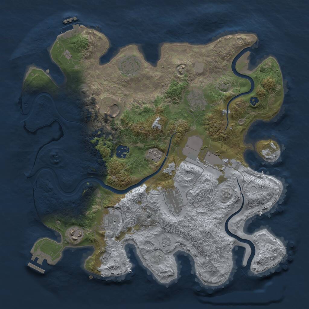 Rust Map: Procedural Map, Size: 3500, Seed: 39549815, 15 Monuments