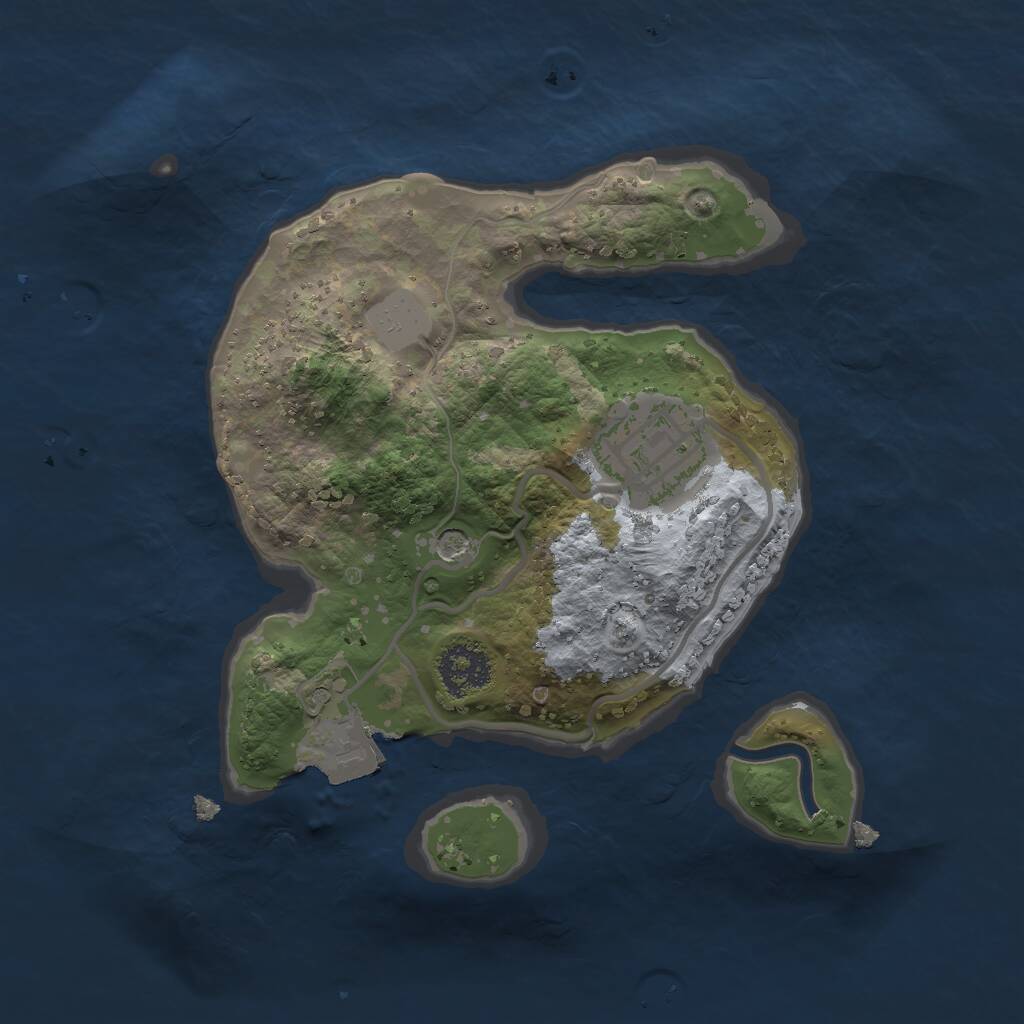 Rust Map: Procedural Map, Size: 2000, Seed: 1142974609, 3 Monuments