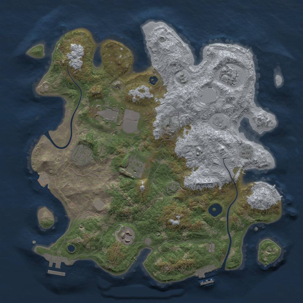 Rust Map: Procedural Map, Size: 3500, Seed: 89471165, 11 Monuments