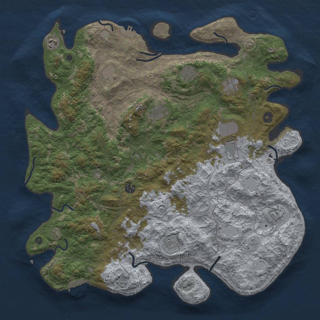 Rust Map: Procedural Map, Size: 4500, Seed: 6230594, 19 Monuments