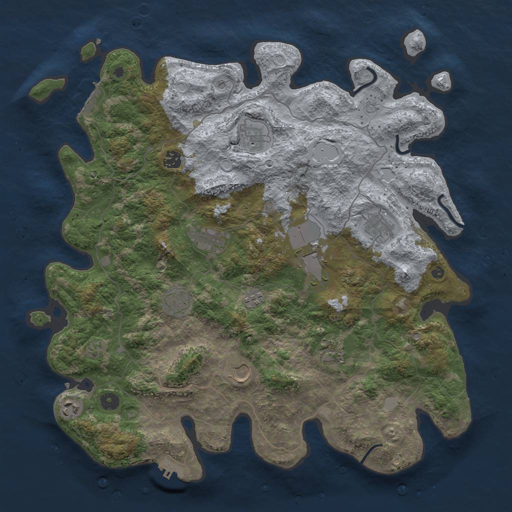 Rust Map: Procedural Map, Size: 4200, Seed: 317503608, 19 Monuments