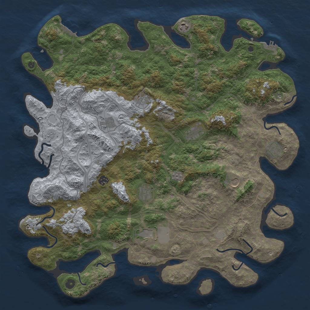 Rust Map: Procedural Map, Size: 4800, Seed: 1691911605, 19 Monuments
