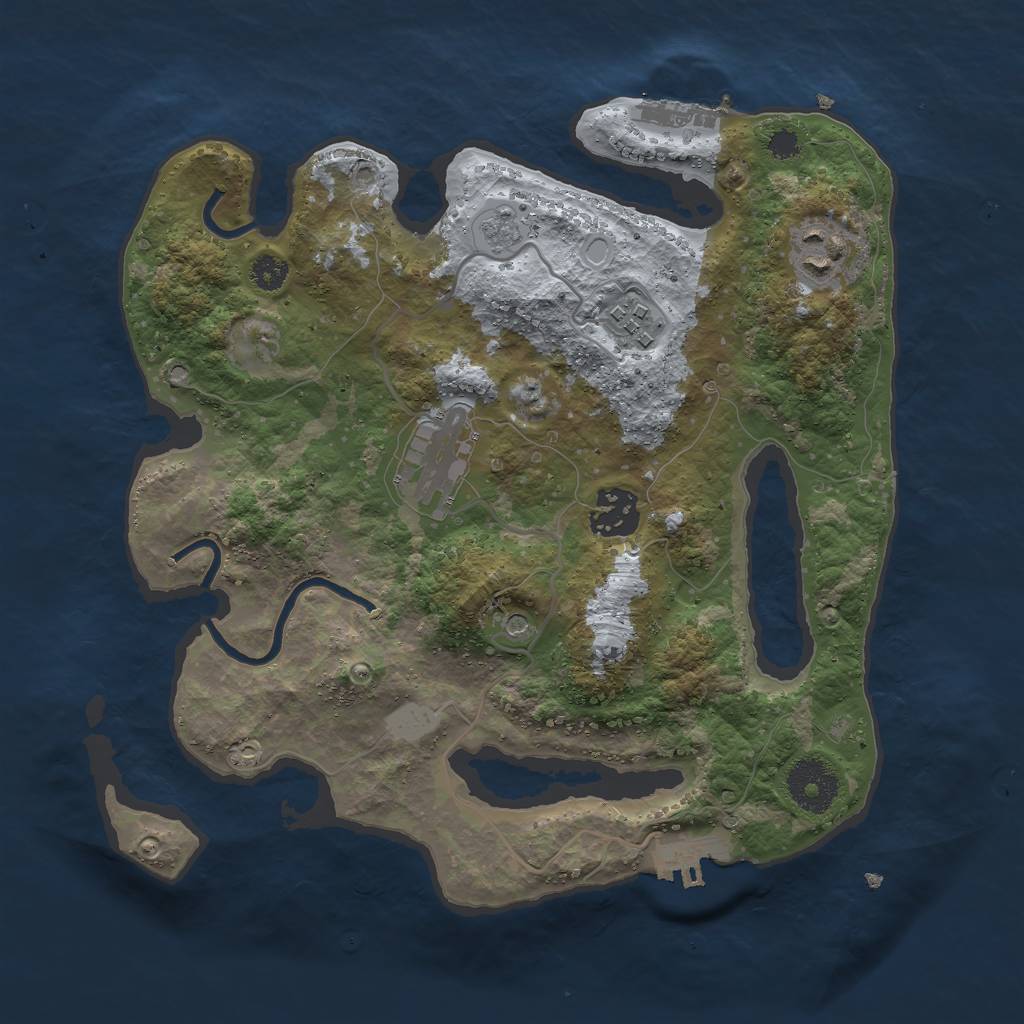Rust Map: Procedural Map, Size: 3000, Seed: 24131, 13 Monuments