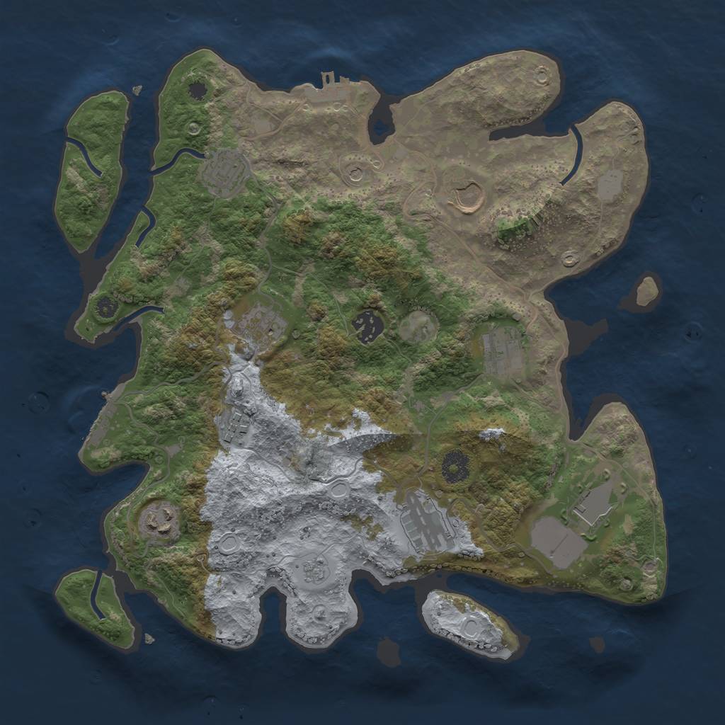 Rust Map: Procedural Map, Size: 3500, Seed: 62140427, 18 Monuments