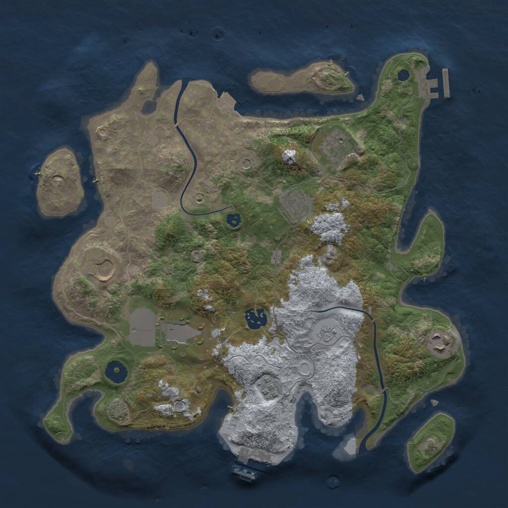 Rust Map: Procedural Map, Size: 3500, Seed: 31735783, 13 Monuments
