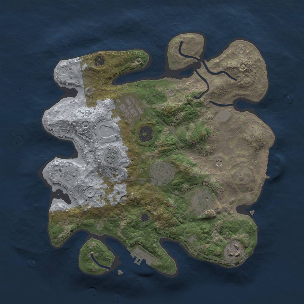Rust Map: Procedural Map, Size: 3000, Seed: 281825311, 14 Monuments