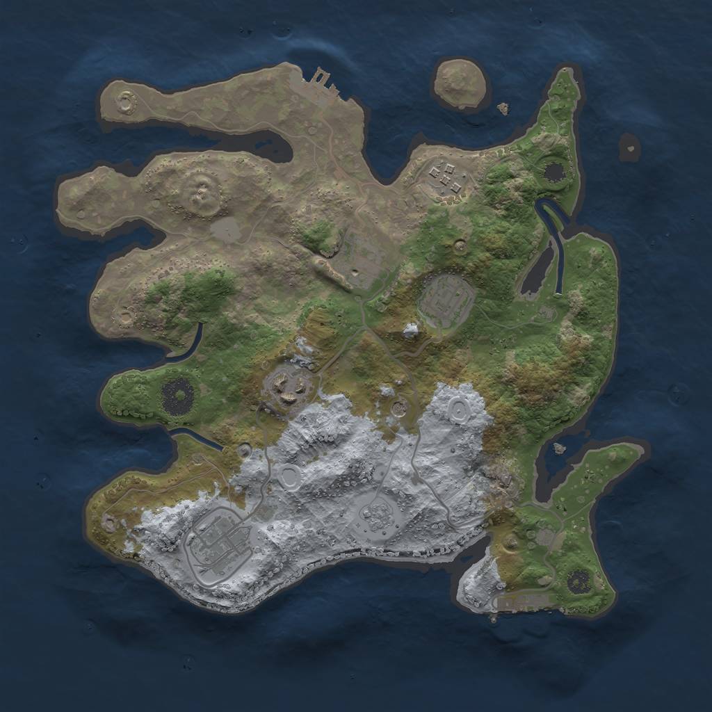 Rust Map: Procedural Map, Size: 3000, Seed: 1867092, 14 Monuments