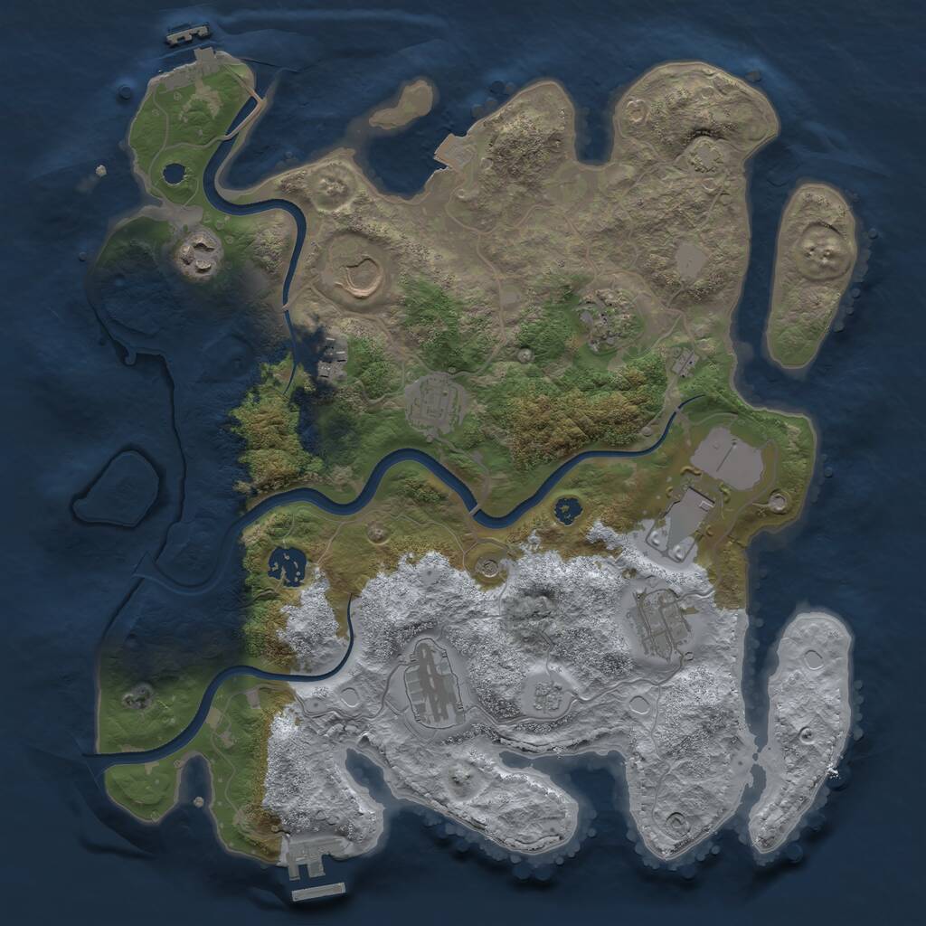 Rust Map: Procedural Map, Size: 3500, Seed: 63790230, 15 Monuments