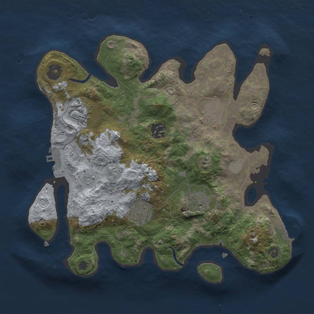 Rust Map: Procedural Map, Size: 3000, Seed: 949211070, 13 Monuments