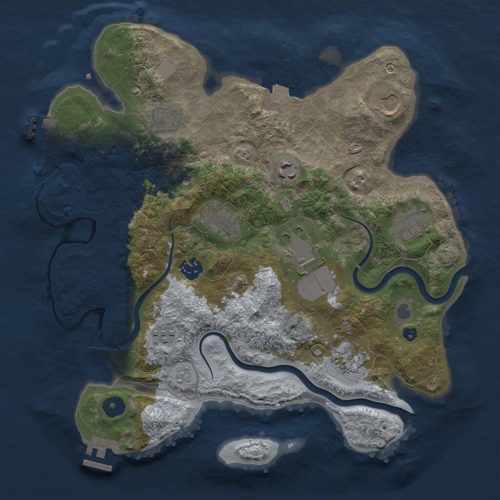 Rust Map: Procedural Map, Size: 3500, Seed: 347148361, 15 Monuments