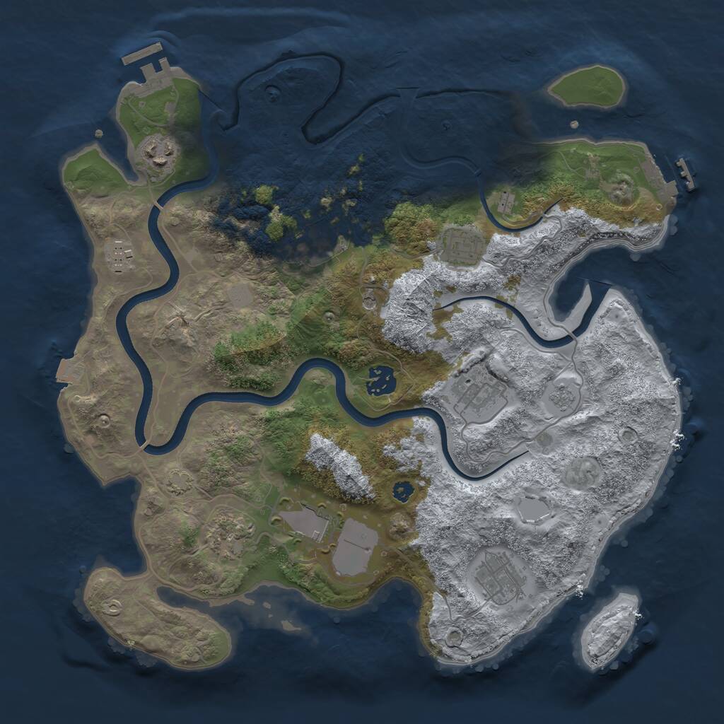 Rust Map: Procedural Map, Size: 3500, Seed: 15674324, 15 Monuments
