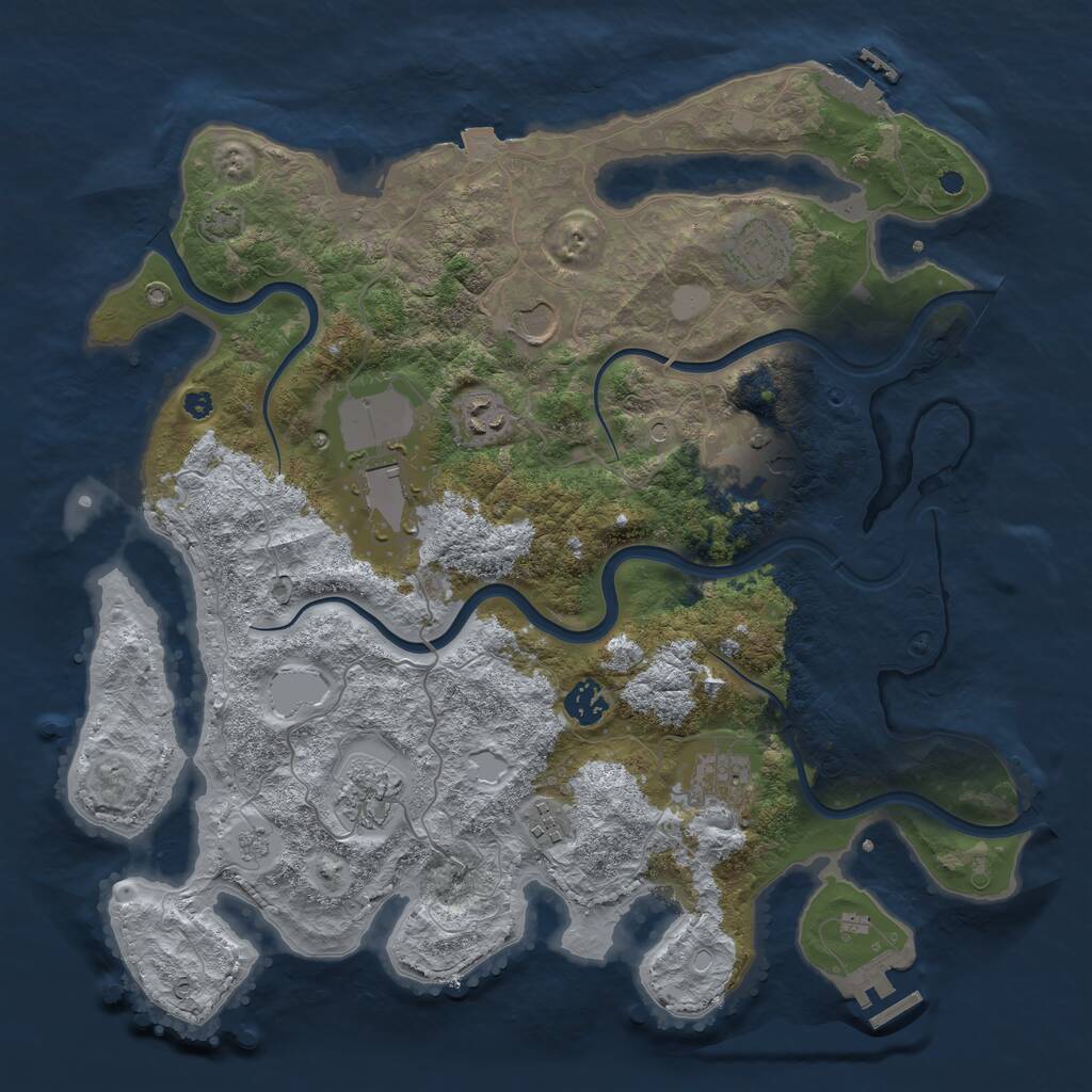 Rust Map: Procedural Map, Size: 3850, Seed: 6301609, 15 Monuments