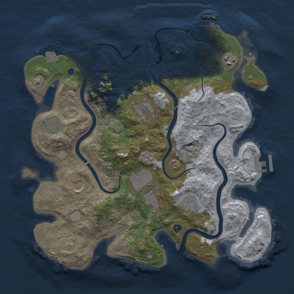 Rust Map: Procedural Map, Size: 3500, Seed: 29629, 13 Monuments