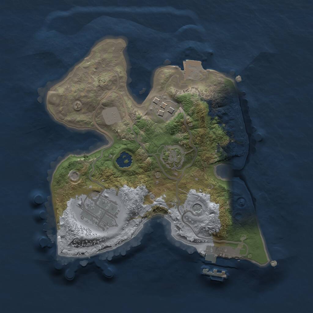Rust Map: Procedural Map, Size: 2000, Seed: 198151654, 6 Monuments