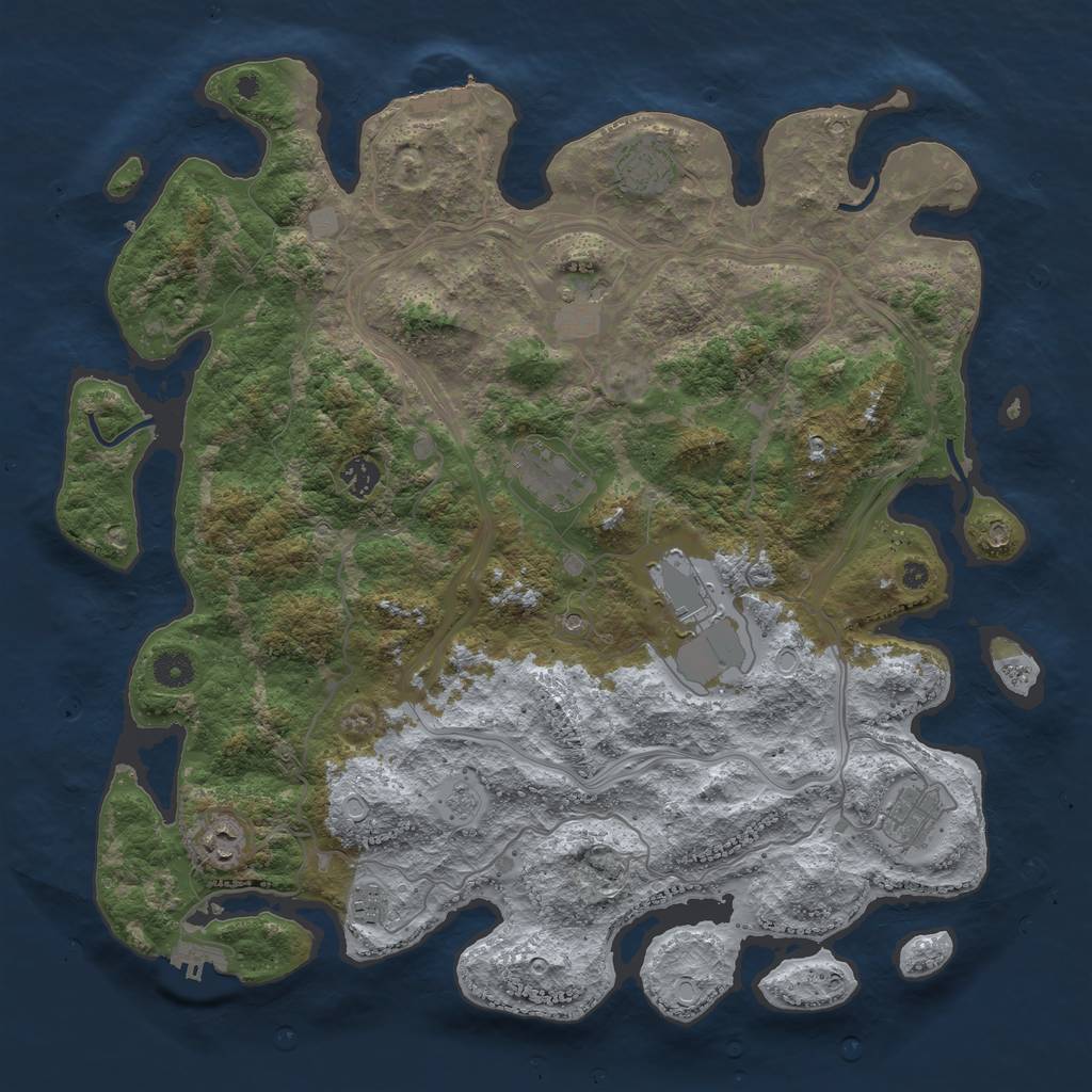 Rust Map: Procedural Map, Size: 4250, Seed: 16201, 15 Monuments