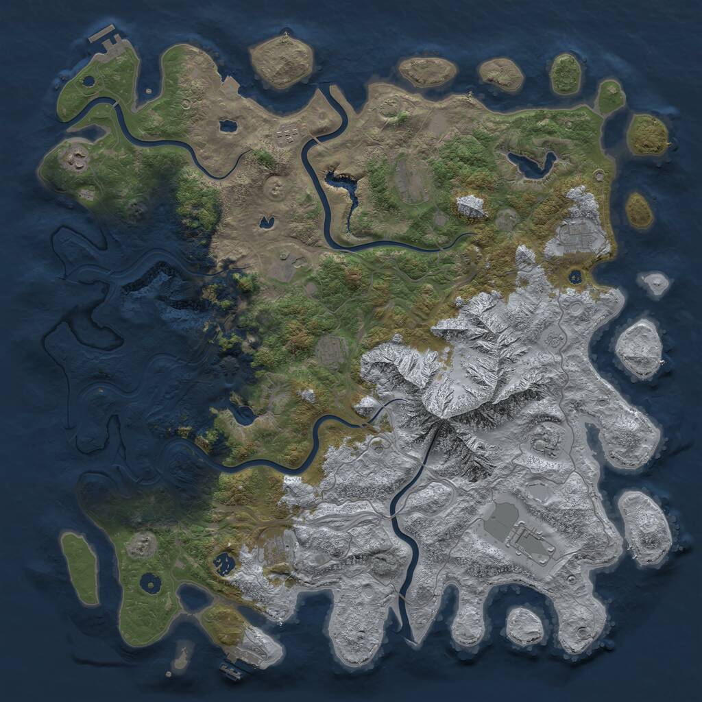 Rust Map: Procedural Map, Size: 5000, Seed: 612237885, 16 Monuments