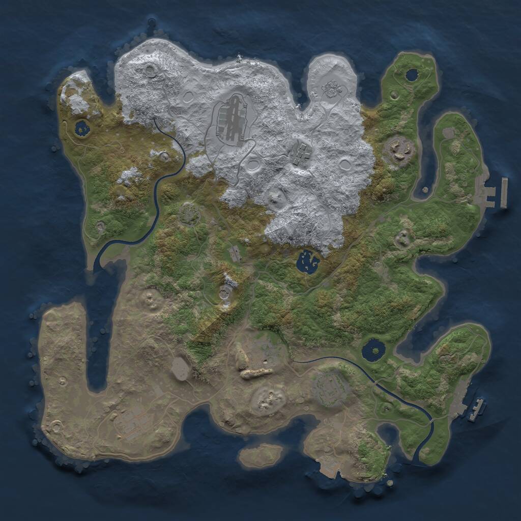 Rust Map: Procedural Map, Size: 3450, Seed: 1464, 13 Monuments