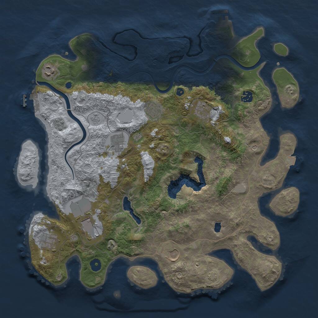 Rust Map: Procedural Map, Size: 4000, Seed: 7765328, 15 Monuments