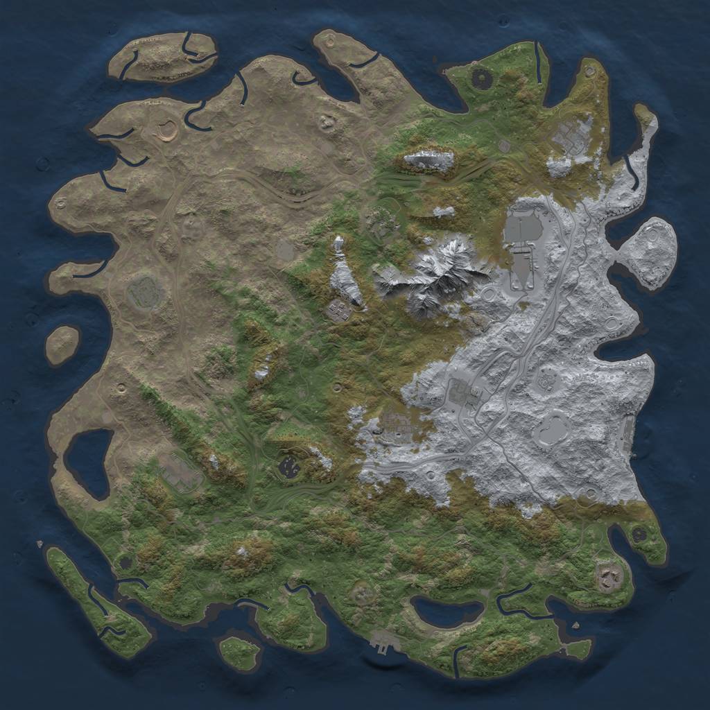 Rust Map: Procedural Map, Size: 5000, Seed: 1947097626, 20 Monuments