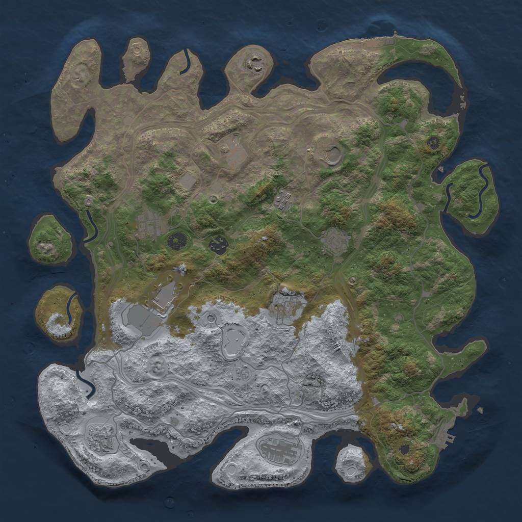 Rust Map: Procedural Map, Size: 4250, Seed: 11410, 20 Monuments