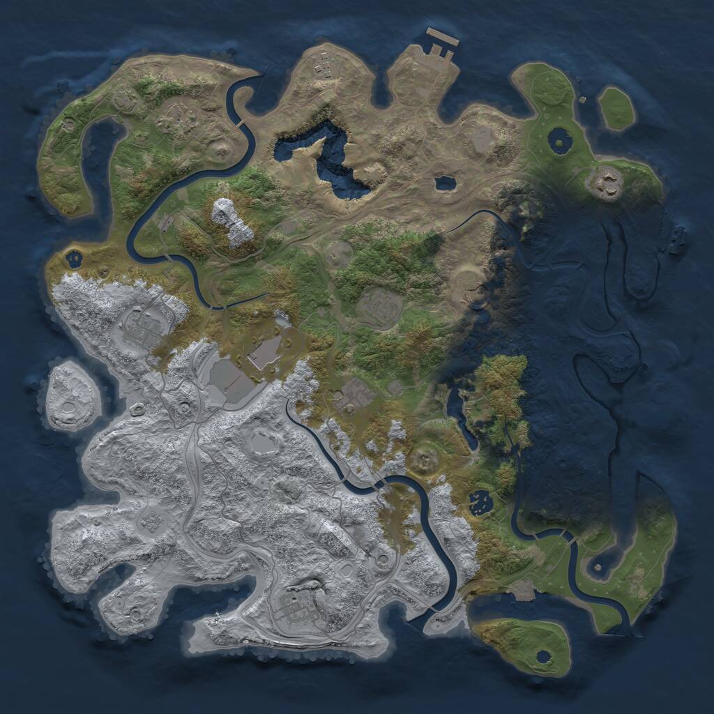 Rust Map: Procedural Map, Size: 4250, Seed: 3358, 16 Monuments
