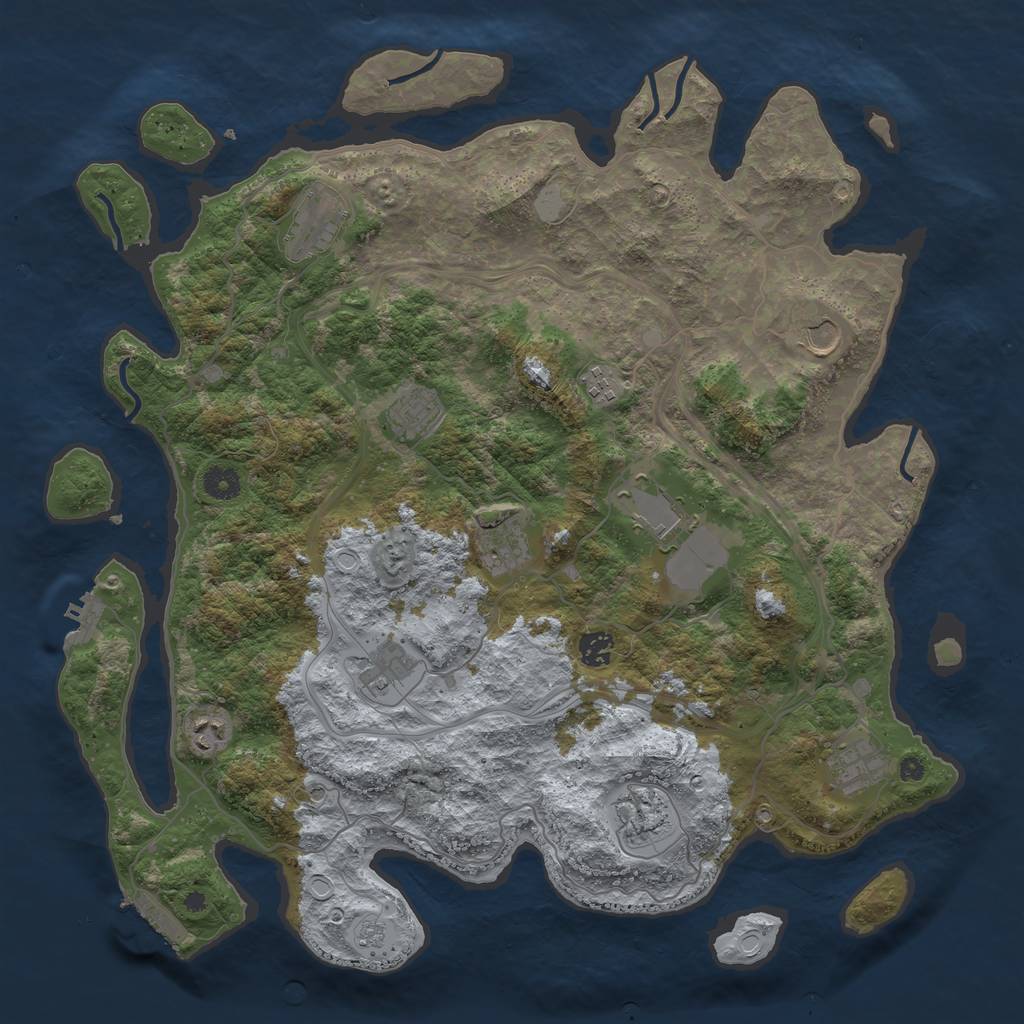 Rust Map: Procedural Map, Size: 4250, Seed: 1888270068, 20 Monuments