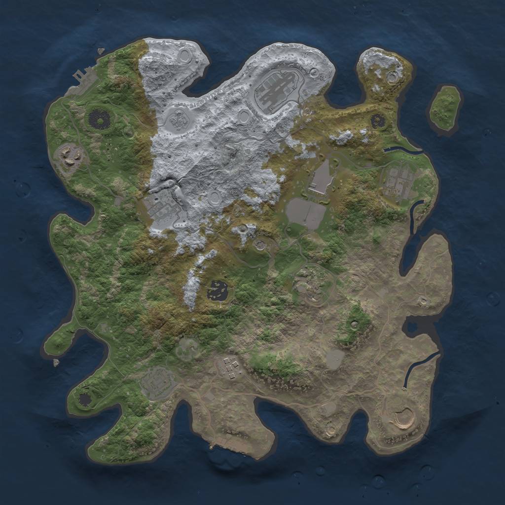 Rust Map: Procedural Map, Size: 3500, Seed: 573253354, 19 Monuments